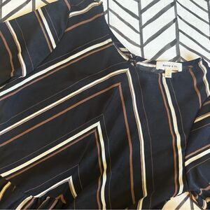 Anthropologie Hailey and Co Size S Striped Knee Length 3/4 Sleeve A-Line Dress